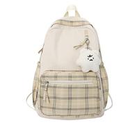 FOUDAY Aesthetic Backpack for Girls, Large Capacity School Bags, Waterproof, Lightweight and Durable School Backpack, Suitable for Teenagers and Women as Daily Use and Backpacks (Khaki)