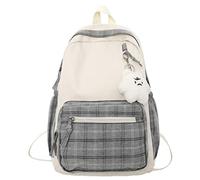 FOUDAY Aesthetic Backpack for Girls, Large Capacity School Bags, Waterproof, Lightweight and Durable School Backpack, Suitable for Teenagers and Women as Daily Use and Backpacks (Grey)