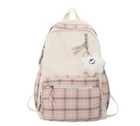 FOUDAY Aesthetic Backpack for Girls, Large Capacity School Bags, Waterproof, Lightweight and Durable School Backpack, Suitable for Teenagers and Women as Daily Use and Backpacks (Pink)