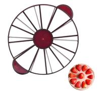 FOUDAY Round Cake Divider,10/12 Piece Bread Cake Divider, Household Cake Cutter Equal Portion Cutter for DIY Cooking, Baking, Mousse Cake, Pastry (Red)