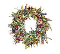 FOUDAY Spring Summer Door Wreath, Artificial Wildflower Wreath, Colorful Spring Summer Decorative Garland for Doors Wall Indoor Outdoor Decor (45 cm)