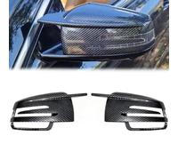 Fouedy Rearview Mirror Cap Wing Side Mirror Cover Housing Compatible with Benz W204 C207 W212 W221 W164 C218 Car Accessories (Carbon Fiber Look-With corners)