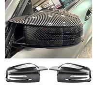 Fouedy Side Mirror Cap Covers For Mercedes Benz W176 W246 W212 W204 C117 X156 X204 W221 C218 A B C E S CLA GLA GLK Class Black Replace (Carbon fiber)