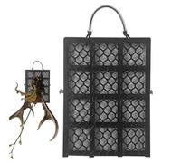 Fougère Cornuta Wall Plant Holder | Vertical Stand 22-37x16-27 cm, PP & Iron | Panel for Orchids Indoor and Outdoor | Botanical Hanger for Ferns, Orchids and Home Gardens | Black