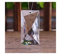 FouncY 12pcs Clear K9 50x30mm Faceted Rectangle Crystal Pendant Lamp Prism Lighting Part Hanging Home Decor for Chandelier Wedding Home Windows Decoration