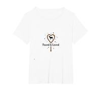Found & Loved: He Left The 99 to Find Me Sheep Heart T-Shirt, Women's Plus, White, 1X