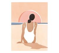 ‘Found Me by the Beach’ Poster Multicoloured A4
