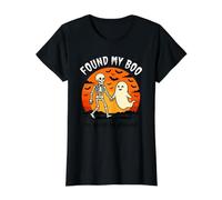 Found My Boo no ghosting Halloween Humor Jokes Allowed Quote Value Graphic T-Shirt, Women, Black, XL
