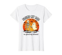 Found My Boo no ghosting Halloween Humor Jokes Allowed Quote Value Graphic T-Shirt, Women, White, L