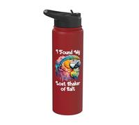 Found My Lost Shaker Salt Fun Parrot Head Art Stainless Steel Insulated Water Bottle
