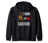 Found My Valentine Bullmastiff Zip Hoodie