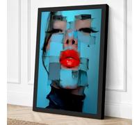 Found Object Face Eclectic Canvas Wall Art Print 18x12 Inch