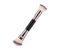 Foundation Brush - Double Ended, Setting Powder, Black & Gold Double End Design with Long Diagonal Handle, Multifunctional Brush for Makeup, Perfect for Mixing and Contouring Concealer