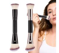 Foundation Brush - Double Ended, Setting Powder, Black & Gold Double End Design with Long Diagonal Handle, Multifunctional Brush for Makeup, Perfect for Mixing and Contouring Concealer