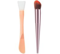 Foundation Brush, for Liquid Foundation and Concealer, Makeup Brush for Women and Men (pink), Dual-use Silicone Mask Brush, Mask Scraper, Foundation Brush, Silicone Mask Brush Combination 2 in 1