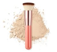Foundation Brush for Liquid Makeup, Flat Top Kabuki Professional Makeup Tools for Cream Powder Blush and Concealer, Pink