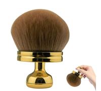Foundation Brush Large, Liquid Blush & Face Cream Application Synthetic Fiber Makeup Brushes for Sunscreen Self Tanner Concealer Brush Bronzer Brush, Gold Handle & Flesh-Toned Bristles