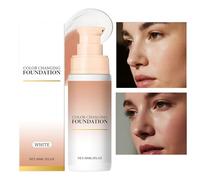 Foundation Color Changing, Full Coverage Face Foundation, 30ml Brightening Nourishing Cream, Multi Occasion with Hydrating Long Lasting Concealer for Everyday Girls Use, White