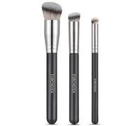 Foundation Contour Conceal Brush Set, 3PCS Angled Synthetic Kabuki Brush for Blending Setting Buffing with Liquid, Cream and Powder (170/270/ 370)…