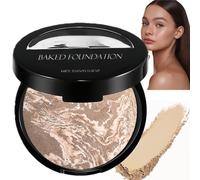 Foundation for Mature Skin,Baked Foundation Brighten Color Correcting,Full Coverage Foun/dation,Pressed Powder Foun/dation,Full Coverage,Extremely Fine and Smooth Texture,Makeup Look All Day,Type 5