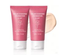 Foundation Korean, Colour Changing Foundation for Mature Skin Women Over 60, Korean Body Coverage Perfector, Moisturizing Concealer Brighten, Even Skin Tone, for All Skin Types (2PCS)