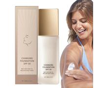 Foundation Make-Up, 30 ml Soft Foundation, SPF 50 Sun Cream with Coverage for Dry, Oily, Combination Skin and Sensitive Skin, Mature Skin for Sports and Activities
