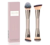 Foundation Makeup Brushes, 2Pcs Premium Dual-Ended Makeup Brush (Foundation, Powder, Blush & Contour Brushes) for Buffing Liquid, Cream, Powder, Blending Face Brush, Fit for Home, Travel & Gifting