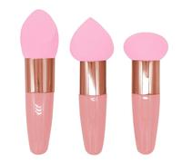 Foundation Sponge - 3-Piece High Density Beauty Sponge Set, Wet and Dry Makeup Blender with Handles, Soft Makeup Puff Foundation, Concealer, Blush, Travel Cosmetic Tool for All Skin Types