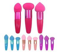 Foundation Sponge - 3PCS High-Density Beauty Sponge Set, Wet & Dry Makeup Blender With Handles | Soft Makeup Puff Foundation, Concealer, Blush, Travel Cosmetic Tool For All Skin Types