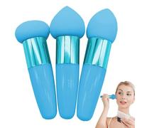 Foundation Sponge - Premium Makeup Blending Sponge | 3PCS Set with Handles | Versatile Use Dry & Wet | Ideal for Foundation, Concealer and