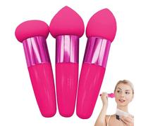 Foundation Sponge - Premium Makeup Blending Sponge | 3PCS Set with Handles | Versatile Use Dry & Wet | Ideal for Foundation, Concealer and
