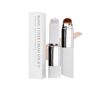 Foundation Stick, 2-in-1 Cream Makeup Stick with Built-In Blending Brush,Smooth Blendable Makeup Stick for Natural-Looking Coverage