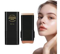 Foundation Stick, Cream Foundation With Built-In Brush, Waterproof Concealer Contour Stick | Long-Lasting Matte Finish, High-Coverage Makeup For All Skin Types, Travel-Friendly Daily Us
