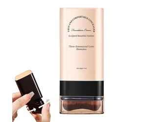 Foundation Stick, Natural 2-in-1 Design with Integrated Blending Brush, Hydrating Formula with Radiant Style, Full Coverage Base for Holidays and Dating Work and Parties