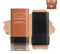 Foundation Stick with Built-in Brush, Full Coverage Waterproof Long Lasting Concealer Cream Foundation for All Skin Types (5#Deep Wheat)