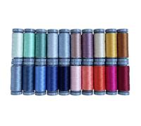 Foundations 28wt by Aurifil 100% Cotton 20 Small Spools - Ideal for Hand Embroidery, Quilting, Topstitching, Decorative Sewing - Made in Italy