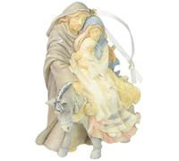 Foundations Holy Family with Donkey Stone Resin Ornament, 4”