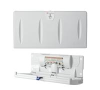 FOUNDATIONS Ultra 100-EH Foldable Changing Table for Wall in white | Plastic Wall-mounted Diaper Changing Unit / Station incl. safety belt & fixing material