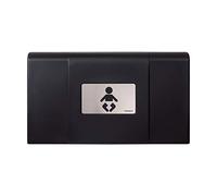 FOUNDATIONS Ultra 200-EH Foldable Changing Table for Wall in Black | Plastic Wall-Mounted Diaper Changing Unit/Station incl. Safety Belt, Bag Hooks & Fixing Material