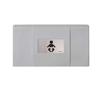 Foundations Ultra 200-EH Foldable Changing Table for Wall in grey | Plastic Wall-mounted Diaper Changing Unit/Station incl. safety belt, bag hooks & fixing material