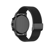 FoundEast Compatible with MorePro HM57, Fitvii HM57 Smart Watch Band Replacement Stainless Steel Loop Strap Metal Mesh Bracelet for HM57 Accessories (Black)