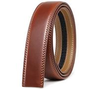 Founders & C Mens Leather Ratchet Belt Strap Only 1 3/8" Without Buckle,Replacement Strap Suitable for 40MM Slide Buckle, Burnt Umber, 22-38W