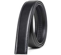 Founders & C Mens Leather Ratchet Belt Strap Only 1 3/8" Without Buckle,Replacement Strap Suitable for 40MM Slide Buckle, Black Leather -106, 28-42W