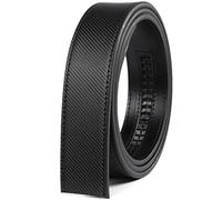 Founders & C Mens Leather Ratchet Belt Strap Only 1 3/8" Without Buckle,Replacement Strap Suitable for 40MM Slide Buckle, Carbon Fiber Black, 28-42W