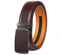 Founders & C Ratchet Belts for Men-Black/Brown Belt Leather 1 3/8" for Casual Dress-Micro Adjustable Belt, Burgundy, 32 - 38W