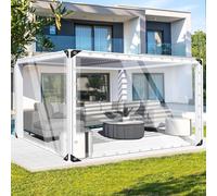 FoundGo 10' x 20' Clear Tarps Heavy Duty PVC Vinyl 20 Mil Thick Tarpaulin Glass Tarpaulin with Metal Grommets，Protects Against Water, UV-Ray, Tear, Cold Weather Resistan for Greenhouse Balcony Garden