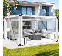 FoundGo 3' x 6'(0.9x1.8m) Clear Tarps PVC Vinyl Transparency Tarpaulin Glass with Silver Metal Grommets，Protects Against Water, UV-Ray, Tear, Cold Weather Resistan