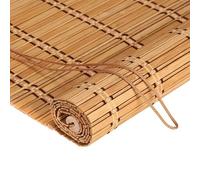 FoundGo Bamboo Blinds Customizable, 50-160cm Width, 100-280cm Height, No Drill Roman Wooden Blackout Blinds, DayNight Sun Shade Curtain for Indoor, Balcony, Garden(Width x Height)