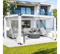 FoundGo Clear Heavy Duty Tarpaulin 2x3m Waterproof 420 g/m² Clear Tarp with Eyelets, Outdoor Transparent Tarp PVC Tarpaulin Windproof, Tear Resistant for Garden, Gazebo(real size 1.9 * 2.9m)