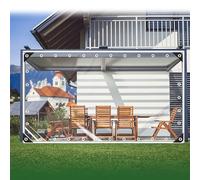 FoundGo Transparent tarpaulin with eyelets 420 g/m² PVC Customizable Within 10x10m, rope and cable ties, weatherproof tarpaulin for rain protection for garden furniture plants greenhouse